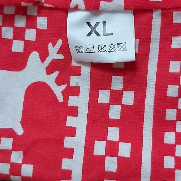 Nwot Christmas Red & White Reindeer & Snowflake Dog Pajama Shirt - Size XL - Picture 5 of 5